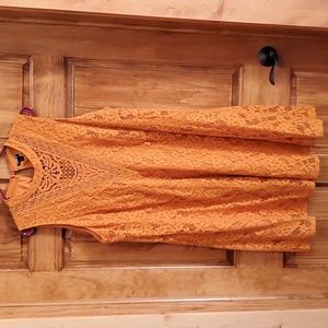 Torrid Orange Lace Mini Dress
